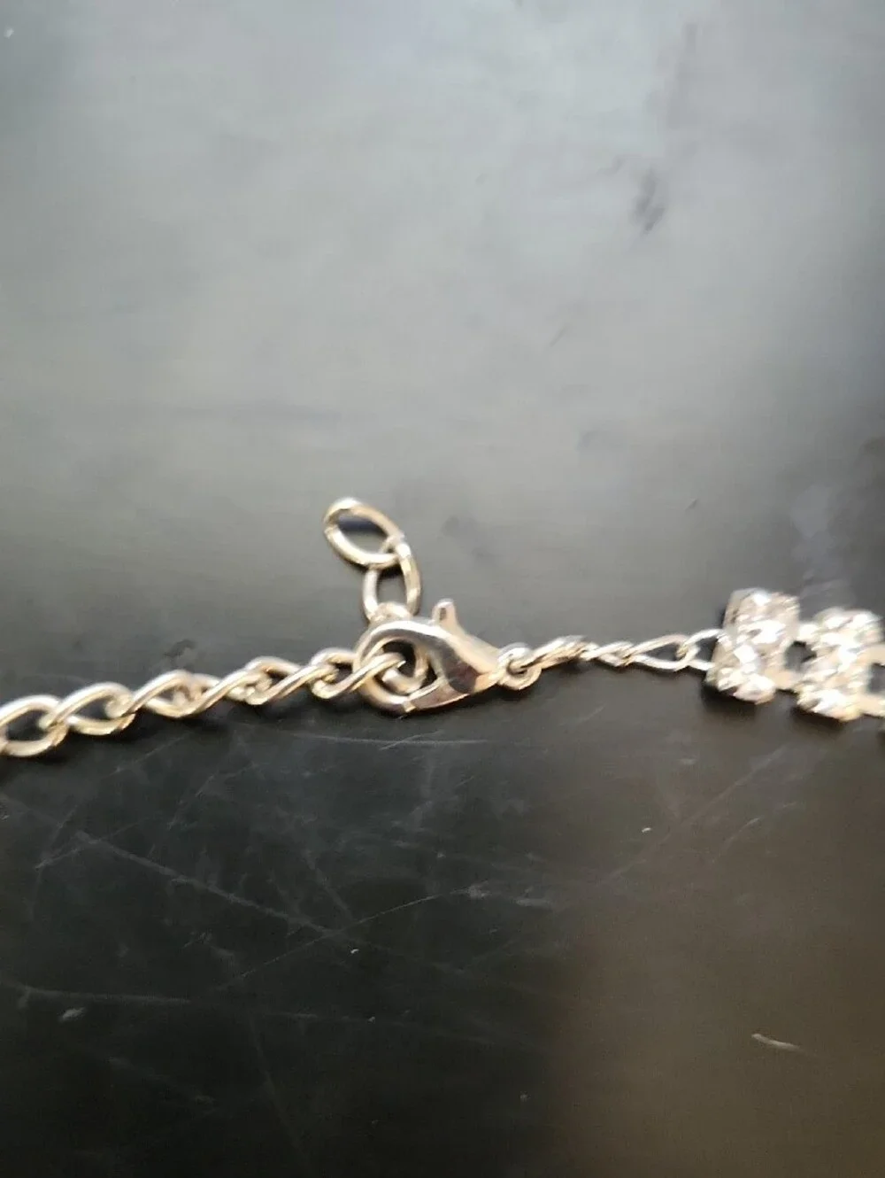 Rhinstone And Silver Tone Chain Belt Max Length 42